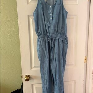 Cupshe Light Blue Sleeveless Cropped Jumpsuit